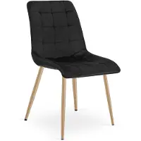 Leobert Fauteuil - - Tweedelig - Fluweel, zwart / Poten van beukenhout
