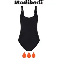 Modibodi Menstruatie Zwemkleding Super Absorberend Dames Badpak Zwart 38