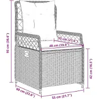 vidaXL Tuinstoelen 2 st verstelbaar poly rattan beige