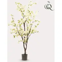 Green Boutiq Kunstplant - Prunus - Kersenbloesem - Wit - 175cm