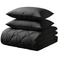 Zydante Cotton Percale wasbaar dekbed - Tweepersoons - 200x200 cm - Anthracite