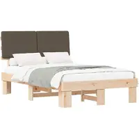 vidaXL Bedframe met Gevoerde Hoofdbord Taupe 120 x 200 cm