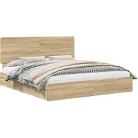 vidaXL Opbergbed met lade Sonoma Eik 180 x 200 cm Bewerkt hout