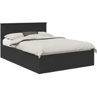 vidaXL Bedframe met hoofdeinde Zwart 150 x 200 cm Bewerkt hout