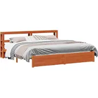 vidaXL Bedframe met plank Wasbruin 180 x 200 cm Massief vurenhout