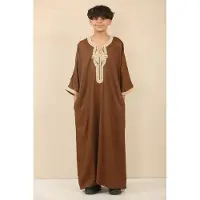 Thobez Kinderjongens bruin Marokkaanse Thobe Jubba Robe Eid Djellaba Gandoura