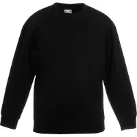 Fruit Of The Loom Kids Unisex klassieke 80/20 set-in sweater (Zwart)