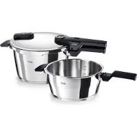Fissler Vitaquick Elemental 600-460-11-000/0 Sage Green, 2-delige snelkookpanset, 22 cm, 2,5l en 4,5l