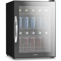 Klarstein drankkoelkast met glazen deur - 60 liter mini-drankkoelkast, ledverlichting, 0-13 °C, 4 uitneembare planken, dubbel glas, onderbouw, nauwkeurige temperatuurregeling