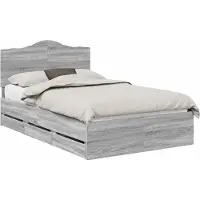 vidaXL Bedframe met lade Grijze Sonoma 120 x 190 cm Ingenieurshout