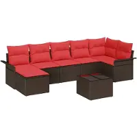 vidaXL Tuinbank Set 8 st Bruin poly rattan