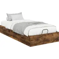 vidaXL Ottoman Bedframe Gerookt eiken 80,5 x 200 cm Geconstrueerd hout