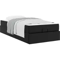 vidaXL Bedframe met matras Anders 2 st Zwart PVC