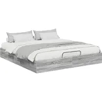 vidaXL Ottoman Bedframe met opslag Grijze Sonoma 203 x 160 x 25 cm