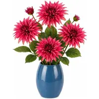 Mica Decorations Kunstbloem Dahlia Artistic - 4x - H74 cm - roze - kunststof - stelen kunstbloemen - boeket - bloemetjes