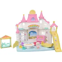 Sylvanian Families 5743 Zonnig Kinderopvang Kasteel- inclusief 1 fluweelzachte bloemen hangoor konijn baby