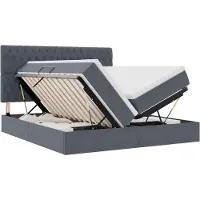 vidaXL LED opbergbed met matras Donkergrijs 180 x 200 cm Fluweel
