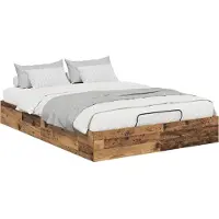 vidaXL Ottoman Bedframe Oud hout 140 x 190 cm Geconstrueerd hout