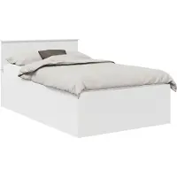 vidaXL Bedframe met hoofdeinde Wit 135 x 190 cm Bewerkt hout