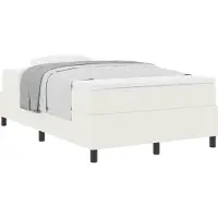 vidaXL Boxspring bed Crème en Wit 120 x 190 cm Corduroy stof