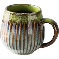 VHV -Mok - Koffiemok - Grote mok - Theemok - Keramiek - Handgemaakte look - Vaatwasserbestendig - Magnetronbestendig - Cadeau idee - Voor kantoor en thuis - Groen