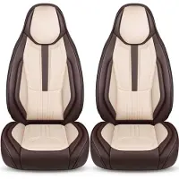 BREMER SITZBEZÜGE Premium Camper stoelhoezen voor Dethleffs Just Camp WDS8 in Bruin/Beige (2 losse stoelen)