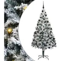 vidaXL Kunstkerstboom Wit 210 cm PVC en Staal en Kunststof