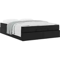 vidaXL Bedframe met matras Anders 2 st Zwart PVC