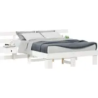 vidaXL Bedframe met hoofdeinde Wit 120 x 200 cm Massief grenenhout