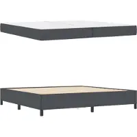 vidaXL Bedframe met matras Donkergrijs 200 x 200 cm Stof