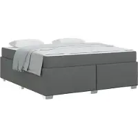 vidaXL Bedframe met matras Donkergrijs 180 x 200 cm Stof