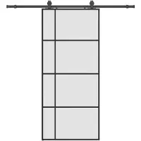 vidaXL Schuifdeur met beslagset 90x205 cm ESG glas zwart