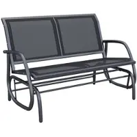 MODFU - Schommelbank - 2-Zits - Klassiek Design - Met Schommelfunctie - Metaal - Zwart - 120 X 70 X 85 Cm