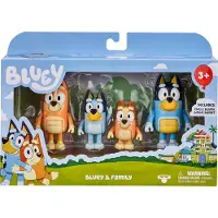 Moose BLUEY - 4 speelfiguren Familie: Bluey, Bingo, Bandit & Chilli - Speelfigurenset