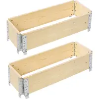 Garronda Kweekbak Palletrand 2-Pack 80x30x20 cm - Natuurlijk - Bloemen - Kruiden - Palletframe - Natuurlijke Verhoogde Bloembedden - GD-BUD-PAL