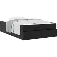vidaXL Bedframe met matras Anders 2 st Zwart PVC
