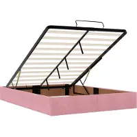 vidaXL Ottoman bed met matras met hoofdeinde Roze 140 x 190 cm Fluweel