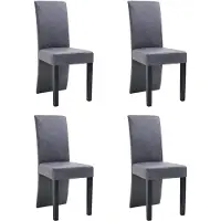 vidaXL Eetkamerstoelen 4 st kunstsuède grijs