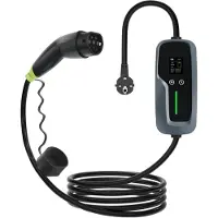 LDY Mobiele thuislader voor Tesla - 5M Kabel - Type 2 met Tesla Knop - Schuko - 16A