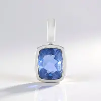 Cavill - Zilveren hanger 925 geplatineerd - 3,288 ct Kleurwissel Fluoriet met antiek slijpsel - Moderne bezel-zetting - Lichtgewicht edelsteen sieraad