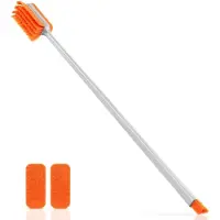 VHV -Aquarium reiniger - Algenkrabber - Aquarium borstel - Glasreiniger - Dubbelzijdig - Met lange steel - Inclusief 2 pads - Voor aquarium onderhoud - 43cm