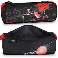 Sarcia.eu Raceauto, schooletui voor jongens, rond, etui voor schoolspullen 22x8x8cm