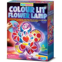 4M Knutselen - Beschilder Jouw Kleurenlamp - Bloem - 4 Kleuren - Hobbypakket - KidzMaker - 5+