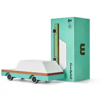Candylab Toys Candycar World: WAGON Teal (F240) 8,9x4,1x3cm, wooden diecast, magnetic, in giftbox, 3+