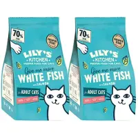 Lily's Kitchen 2x Kattenvoer Droog Adult Witvis & Zalm 2 Kg