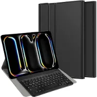 Just in Case tablet Hoes met Toetsenbord geschikt voor iPad Pro 13 (2025 / 2024) M5 / M4 - QWERTZ Bluetooth Keyboard Case - Zwart