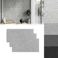 NaiZy 3D Muurpaneel Steenlook 120x60x5 cm, 3 Stuks PU Zelfklevende Wandbekleding, Waterdicht Steenpaneel voor Keuken, Badkamer & Woonkamer, Type B - Betongrijs -