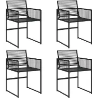 vidaXL Tuinstoelen, 4 stuks, zwart, polyrotan