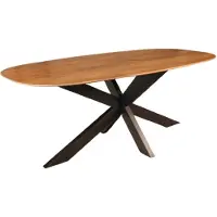 Lizzely Garden & Living Eettafel deens ovaal mangohout 200cm Austin lichtbruin ovale tafel duurzaam mango eetkamertafel