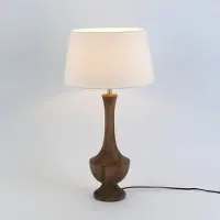 Holländer Tafellamp SUBASIO, hout donker, Woon-/ Eetkamer, Hout, Tafellamp
